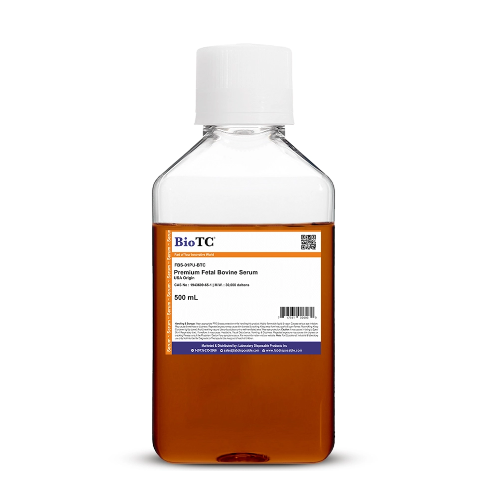 Premium Fetal Bovine Serum; USA Origin 500mL